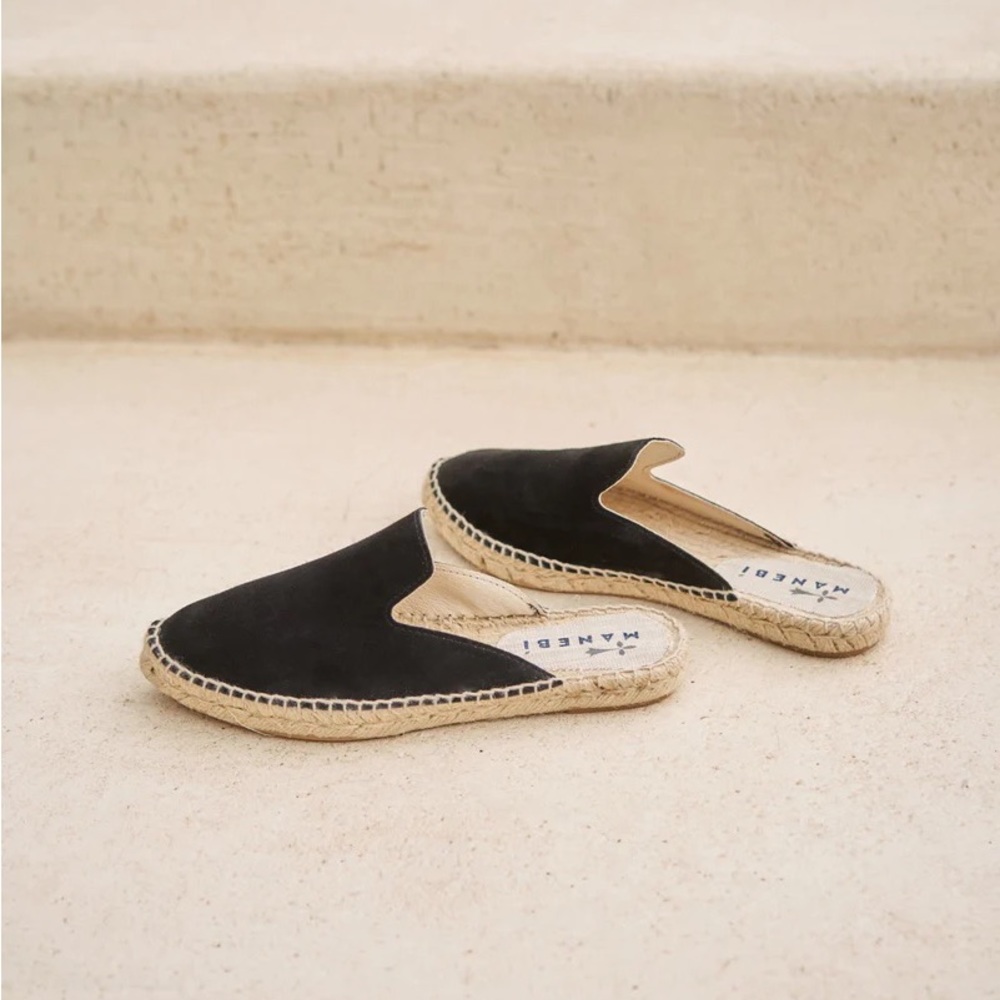 Manebi Hampton Black Mule Slides size 37
